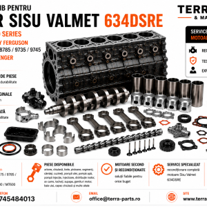 Piese motor Sisu Valmet 634DSRE pentru Massey Ferguson 8745, 8765, 8775, 8785, 9735 și 9745.
