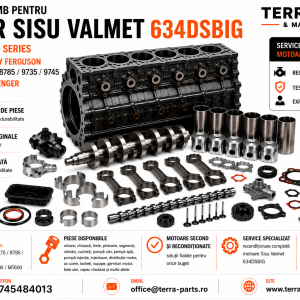 Piese motor Sisu Valmet 634DSBIG pentru Massey Ferguson 8745, 8765, 8775, 8785, 9735 și 9745.