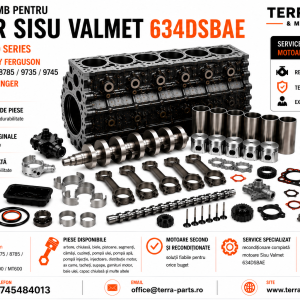Piese motor Sisu Valmet 634DSBAE pentru Massey Ferguson 8745, 8765, 8775, 8785, 9735 și 9745.