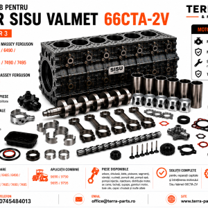 Piese motor Sisu Valmet 66CTA-2V 6.6L Citius Tier 3 pentru tractoare Massey Ferguson.