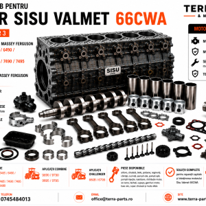 Piese motor Sisu Valmet 66CWA 6.6L Citius Tier 3 pentru tractoare Massey Ferguson.