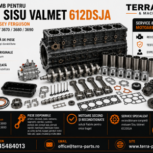 Piese de schimb motor Sisu Valmet 612DSJA pentru Massey Ferguson 3630-3690.