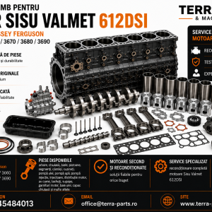 Piese motor Sisu Valmet 612DSI pentru tractoare Massey Ferguson 3630-3690.