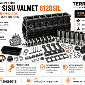 Piese de schimb motor Sisu Valmet 612DSIL pentru Massey Ferguson 3630-3690.