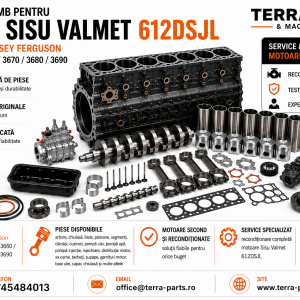 Piese de schimb motor Sisu Valmet 612DSJL pentru Massey Ferguson 3630-3690.