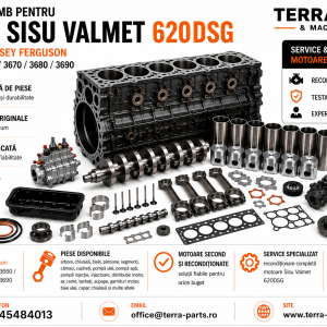 Piese de schimb motor Sisu Valmet 620DSG pentru tractoare Massey Ferguson 3630-3690.
