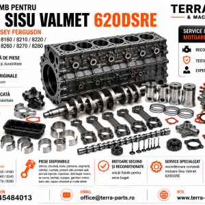 Piese motor Sisu Valmet 620DSRE pentru tractoare Massey Ferguson seria 8100 și 8200.