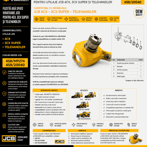 Fuzetă axă spate JCB 458/M9274 pentru buldoexcavator JCB 4CX.