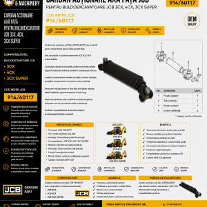 Cardan axă față JCB 914/60117 pentru buldoexcavator JCB 3CX.