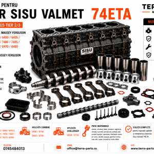 Piese motor Sisu Valmet 74CWA 7.4L Tier 4i pentru tractoare Massey Ferguson.