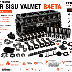 Piese motor Sisu Valmet 84ETA 8.4L Fortius Citius Tier 2 Tier 3 pentru Massey Ferguson.