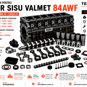 Piese motor Sisu Valmet 84AWF 8.4L Tier 4F Stage IV pentru tractoare Massey Ferguson.