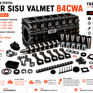 Piese motor Sisu Valmet 84CWA 8.4L Tier 4i pentru tractoare Massey Ferguson.
