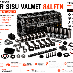 Piese motor Sisu Valmet 84LFTN 8.4L Tier 4F Stage IV pentru tractoare Massey Ferguson.