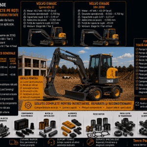 Piese pentru excavatoare compacte pe roți Volvo EW60C și EW60E