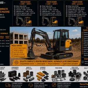 Piese pentru miniexcavatoare Volvo EC60C EC60D și EC60E