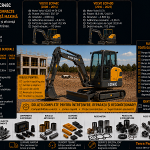 Piese pentru miniexcavatoare Volvo ECR40D și ECR48C