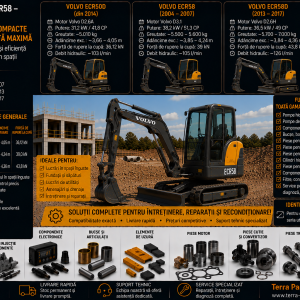 Piese pentru miniexcavatoare Volvo ECR50D ECR58 și ECR58D