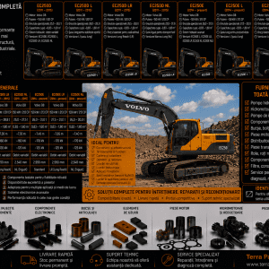 Piese excavator Volvo EC250D și EC250E pentru reparații și service