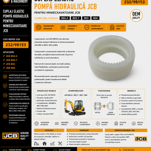 Cuplaj pompă hidraulică pentru JCB 802.4 802.7 803 și 804.