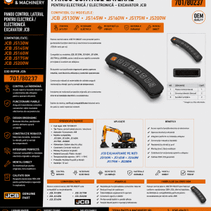 Panou control lateral JCB 701/80237 pentru excavatoare pe roți JCB.