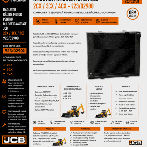 Radiator răcire motor JCB 3CX cod reper 923/02900