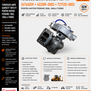 Turbină Perkins 1006.6 Turbo Garrett cod 452089-0003