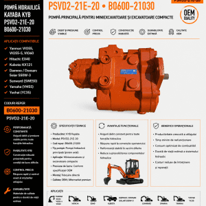 Pompă Kayaba B0600-21030 pentru Yanmar ViO55 și ViO60