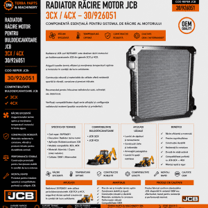 Radiator răcire motor JCB 4CX cod reper 30/926051