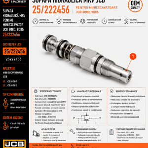 Main Relief Valve JCB 8085 cod reper 25/222456