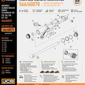 Ansamblu cilindru ridicare JCB 566/60078 pentru telehandler JCB