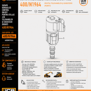 Supapă control hidraulic JCB 400N1964 pentru Skid Steer Loader