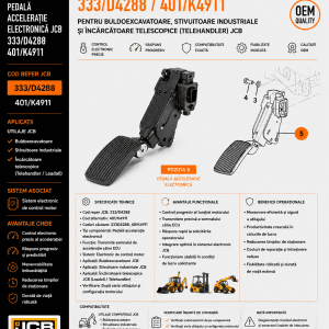 Pedală accelerator JCB 401/K4911 pentru buldoexcavatoare