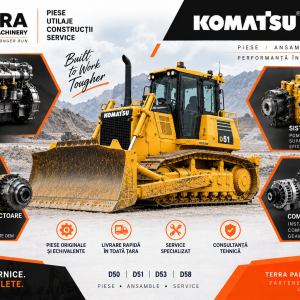 Piese buldozer Komatsu D50 D51 pentru motor, sistem hidraulic, transmisie și reductoare finale
