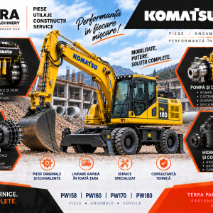 Piese Komatsu PW170 PW180 pentru pompe hidraulice, distribuitoare, reductoare și componente electrice