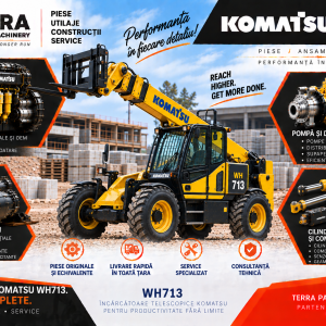 Piese încărcător telescopic Komatsu WH713 pentru motor, hidraulică, transmisie și punți