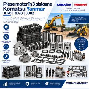 Piese motor Komatsu Yanmar 3D76 3D78 și 3D82 pentru utilaje de construcții