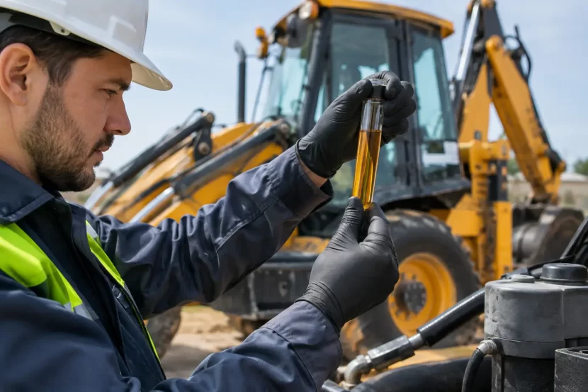 Testarea uleiului de transmisie la buldoexcavator